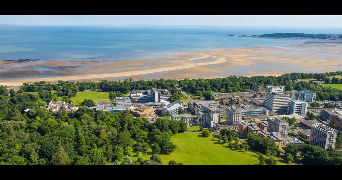 An aerial view of the Swansea campus