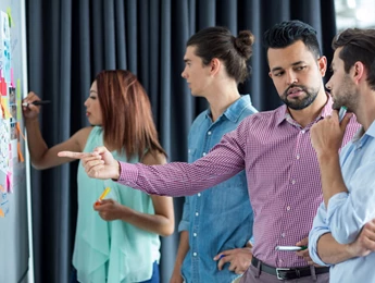 A group of people doing a research